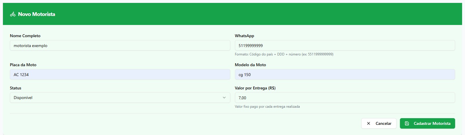 Gestão de Motoristas